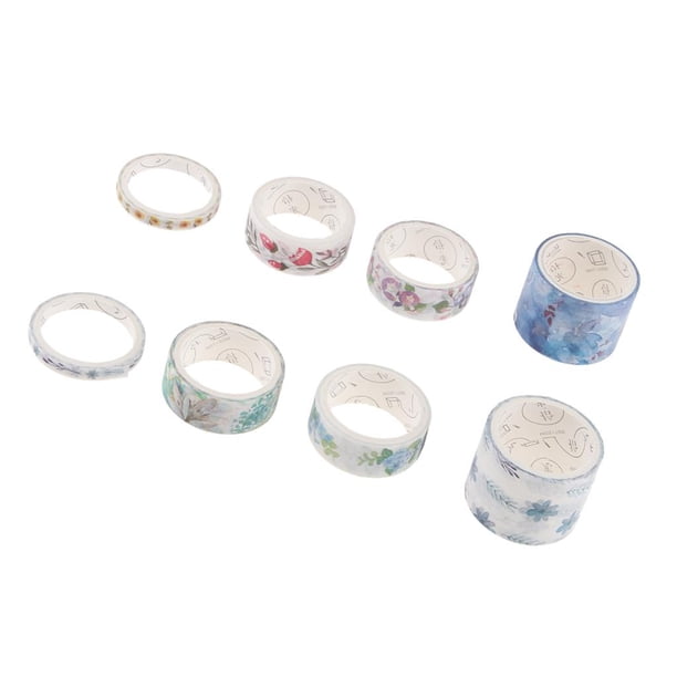 8 Cinta De Papel Autoadhesiva Impreso Floral Artesanal Para Tarjetas, Scrapbooking, Envoltura De Regalos H