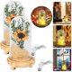 thumbnail image 4 of Lámpara Decorativa para Mesita Noche Cúpula Cristal Flores Secas Banquete Girasol 2 Uds. Color Amarillo, 4 of 9