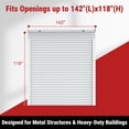 thumbnail image 2 of Electric Roll-Up Door for Garage & Warehouse, 142in x 118in Steel Rolling Shutter Door with 110V Motor, Remote Control & Manual Crank, Galvanized Metal Roll Up Door for Barn & Storage, 2 of 9