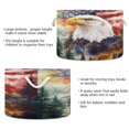 thumbnail image 3 of WOBOGO American Flag Eagle Tree Toy Storage Basket 20×14in Canvas Laundry Hamper for Living Room Kids Room Bathroom Organizer, 3 of 6