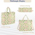 thumbnail image 6 of FORMRS Womens Corduroy Tote Bag Crossbody Shoulder Handbag with Pocket, Light Green Geometric, 6 of 7