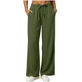 thumbnail image 2 of Vixolx Baggy Sweatpants for Women Straight Stretchy Solid Color Casual Sports Trousers Wide Leg Pants with Pocket, 2 of 6