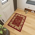 thumbnail image 2 of Ottomanson Non-Slip Accent Rug 2'7" x 3' – Low Pile Entryway Bedroom Small Rug, Oriental Red, 2 of 7