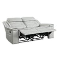 thumbnail image 6 of Lexicon Darwan Faux Leather 2-Piece Manual Reclining Sofa Set in Light Gray, 6 of 14