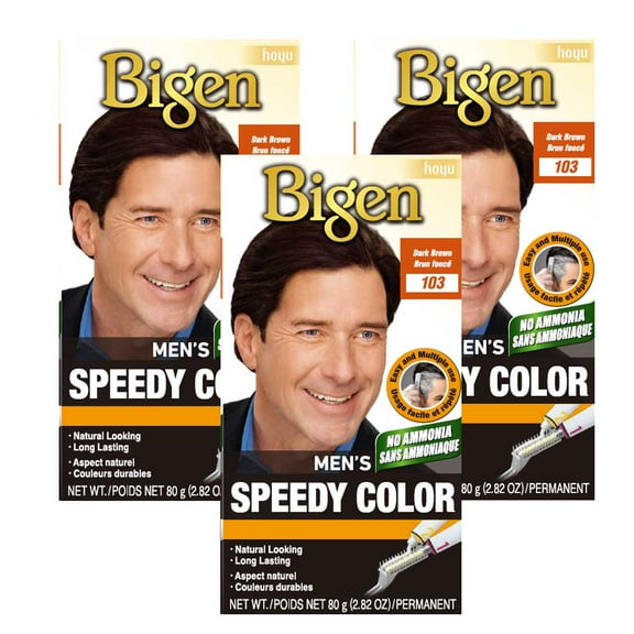 Bigen Men’s Speedy Color 103 Dark Brown - 3 Pack