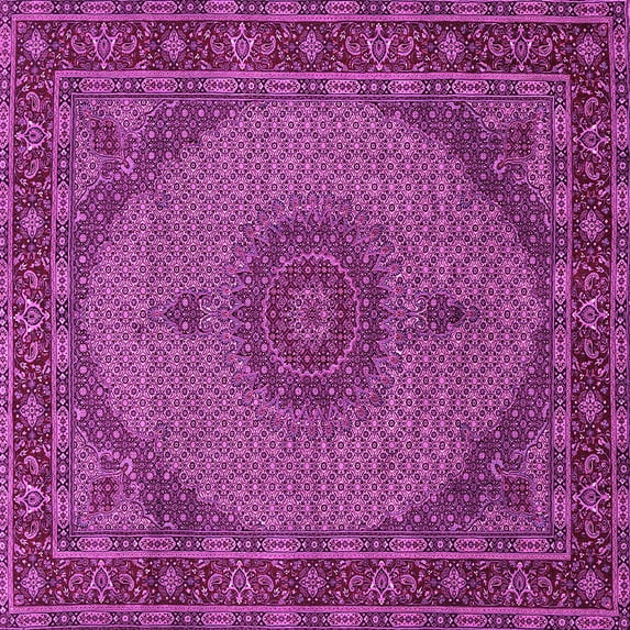 Ahgly Company Indoor Square Medallion Pink Traditional Area Rugs, 3' Square