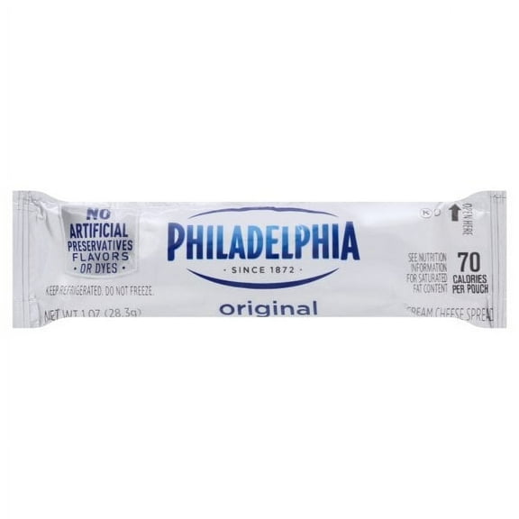 Kraft Philadelphia Original Cream Cheese Spread - Pouch, 1 Ounce -- 100 per case.