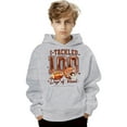thumbnail image 4 of Byoo Little Boy 100 Days Hoodie Long Sleeve Football Print Pullover Top Comfortable School Hooded Sweatshirts, Grey, 4 of 4
