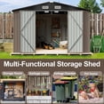 thumbnail image 6 of Outdoor Storage Shed, 9.7x7.6 FT, Metal Storage Shed with Door & Lock, Steel Utility Tool Shed with Base Frame for Backyard Garden Patio Lawn, Brown, 6 of 7