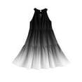 thumbnail image 6 of Abcomgle Girls Midi Dresses 10-12 Casual Halter Neck Sleeveless Girls Dresses Gradient A-line Sundresses Swing Dresses 9-10 Years,Black, 6 of 7