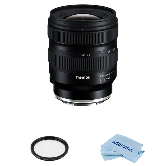 Tamron 20-40mm f/2.8 Di III VXD Lens for Sony E Bundle with 67mm UV Filter, Microfiber Cleaning Cloth