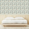 thumbnail image 3 of Ambesonne Floral Design Peel & Stick Wallpaper for Home, Flowers Retro Leaves, 13"x100", Cream Pale Azure Blue, 3 of 5
