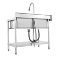 thumbnail image 6 of ToppiJoy Stainless Steel Utility Sink with Pull-Out Faucet, Single Bowl Commercial Sink for Kitchen Laundry, 6 of 15