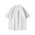 thumbnail image 4 of FRSASU Mens solid color Short Sleeve T-Shirts Casual textured jacquard Texture Crewneck Pocket Tee Tops Loose Fit Shirt White, 4 of 4