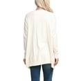 thumbnail image 5 of Doublju Women's Long Sleeve Pocket Open Front Knit Cardigan Sweater with Plus Size, 5 of 5