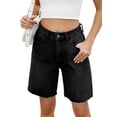 thumbnail image 2 of Women Jorts Baggy Jeans Jorts Outfits Shorts Hot Short Pants Streetwear Black & Gray S, 2 of 9