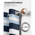 thumbnail image 6 of nqOlkjepod Outdoor Curtains for Patio Waterproof, Blue Navy Striped Outdoor Privacy Panels Grommet, Modern Ombre Abstract Lines Pattern Blackout Outside Curtains for Porch/Cabana 54"x84", 1 Panel, 6 of 8