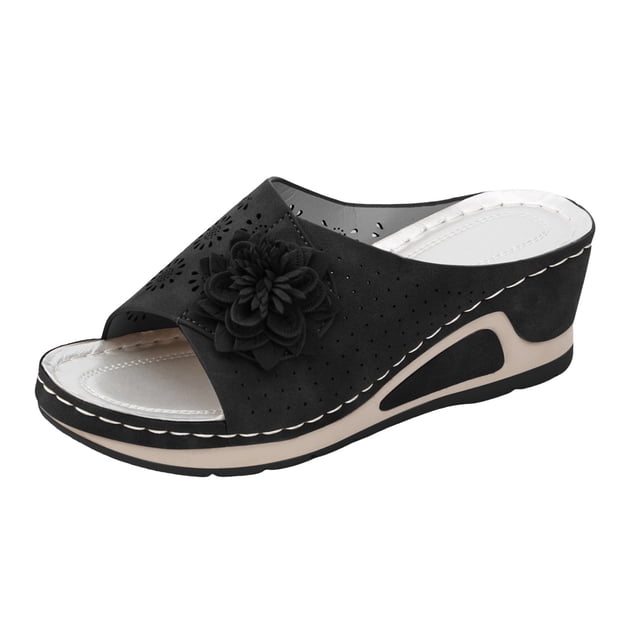 Bmisegm Hot Sandals Women Teen Slippers for Girls Beach Sandals Girls Sandals Women Sandals Platform Sandals Womens Sandals Summer Black 5.5