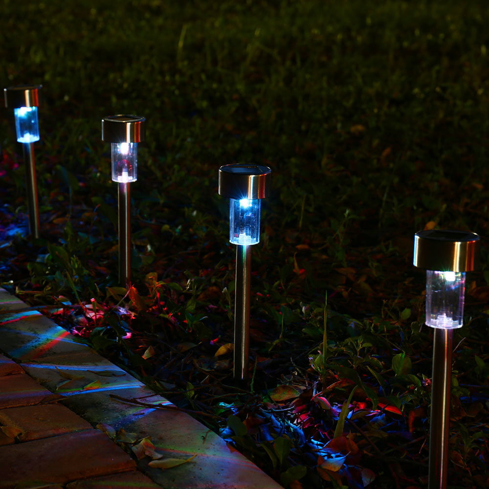 10x Solar Powered LED Stake Lights Garden Lawn Patio Cool White Lamp 4.9*29.5cm 