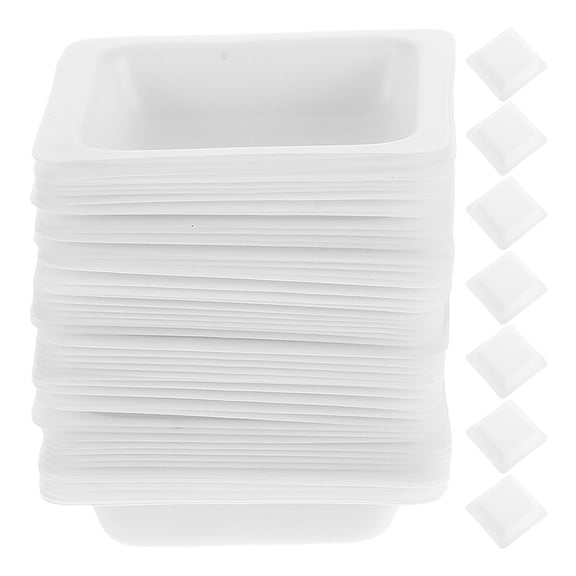 BESTOYARD Plastic Weighing Dishes White Sturdy Reusable for Laboratory Precision 100Pcs
