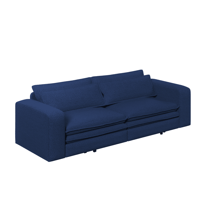 93" King Size Sleeper Sofa Bed, 3-in-1 Convertible Pull Out Couch, Chaise Lounge, Sherpa Fleece 3-Seater Upholstered Sofa with 2 Lumbar Pillows for Living Room, Apartment, and Office