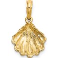thumbnail image 4 of 14K Yellow Gold Textured Oyster Shell Charm (17 X 12.6) Made In United States k7654, 4 of 5