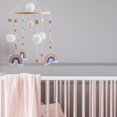 thumbnail image 1 of Móvil de bebé para cuna, con decoración de estrella arcoíris, decoración de habitación de bebé, decoración de guardería boho, campana de viento para Naranja, 1 of 8
