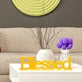 thumbnail image 5 of JUMRHFAN Blessed Letter Table Sign Blessed Standing Letter Table Sign Rustic Wooden Home Standing Decor for Wedding Graduation Party Baby Shower First Communion Christening Decorations(Yellow), 5 of 6