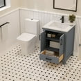 thumbnail image 5 of Ayna Decors Rooh 24 in Charcoal Grey Bathroom Vanity Set with White Quartz Countertop and Brass Faucet | Pop-Up Drain and P-Trap Included | Black Hardware, 5 of 10