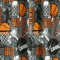 thumbnail image 3 of Chezmoi Collection 4-Piece Kids/Teens Basketball Window Curtain Set - Soft Microfiber Gray Orange Multi-Color Basketball Slam Dunk Sports Kids Rod Pocket Drapes, 2-Panels (42" W x 63" L), 3 of 8