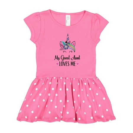 

Inktastic My Great Aunt Loves Me Unicorn Niece Gift Toddler Girl Dress