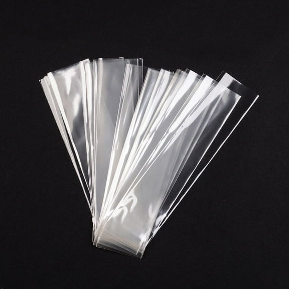 100pcs Cellophane Bags Clear 25x6cm Unilateral Thickness: 0.035mm