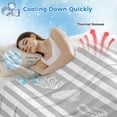 thumbnail image 3 of Grey Striped Coastal Cooling Blanket, Lightweight Breathable Summer Throw Blanket with Double Sided Cold Effect,Nautical Beach Starfish Shell Picnic Beach Blankets Bed Sheet for Hot Sleepers 30"x40", 3 of 8
