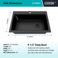 thumbnail image 2 of 33" x 22" Workstation Kitchen Sink, Quartz Kitchen Sink, Single Bowl Sink, Drop-in Sink, Granite Kitchen Sink, Galaxy Black Kitchen Sink, with Accessories by Lexicon Platinum LP-750TM-K, 2 of 7