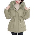 thumbnail image 2 of Christmas Gift Ofreoo Women's Winter Casual Loose Fashion Color Pocket Zippered Tops Reversible Long Cotton Coat Winter Coats for Women, 2 of 8