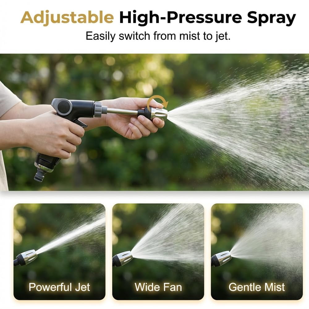 Home High-Pressure Car Wash Water Gun with Booster Nozzle, High-Pressure Home Car Wash Water Gun & Hose Set, Multi Function Lawn & Garden Watering Sprayer