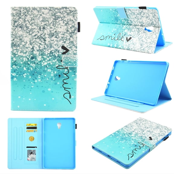 Allytech Slim Fit Smart Flio Wallet Case for Samsung Galaxy Tab A 10.5 inch 2018 SM-T590/T595 Tablet, with Pencil Holder and Card Pocket, Sparkle Sand