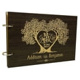 thumbnail image 1 of Personalised Guest Book Rustic Wood Wooden Wedding Engraved Bride & Groom Advice Book, 1 of 2