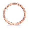 thumbnail image 2 of Bague Ondulée en Argent Sterling Stackable Expressions Poli Plaqué Rose Taille 8, 2 of 3