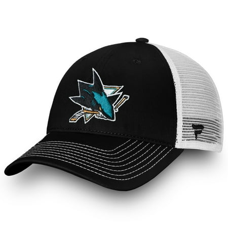 San Jose Sharks Fanatics Branded Core Trucker II Snapback Adjustable Hat - Black -