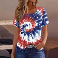 thumbnail image 1 of Fiudx Camisas para Mujer Blusa de Manga Corta a La Moda para Mujer, Camiseta Estampada, Top Informal, 1 of 5