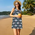 thumbnail image 3 of Yiaed Shark Wearing Swim Ring Print Women's Sleeveless Dress, Loose Fit Summer Dress, Casual Sleeveless Dress for Women, 3 of 7