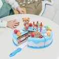 thumbnail image 3 of Torta de juego de simulación Pastel De Fiesta De Cumpleaños Corte De Bricolaje Con Comida De Juego De Velas Para Pequeños Azul Bebé, 3 of 8