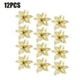 thumbnail image 2 of 36PCS Glitter Christmas Artificial Flowers Christmas Poinsettia Decor Christmas Tree Wreaths Ornaments for Christmas Home Wedding Party, 2 of 8