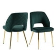 thumbnail image 4 of Dining Chairs Set of 4, Modern Velvet Upholstered Kitchen & Dining Room Chairs with Hollow Back and Metal Legs, Armless Side Chairs  for Living Room Bedroom Kitchen, Dark Green, 4 of 5
