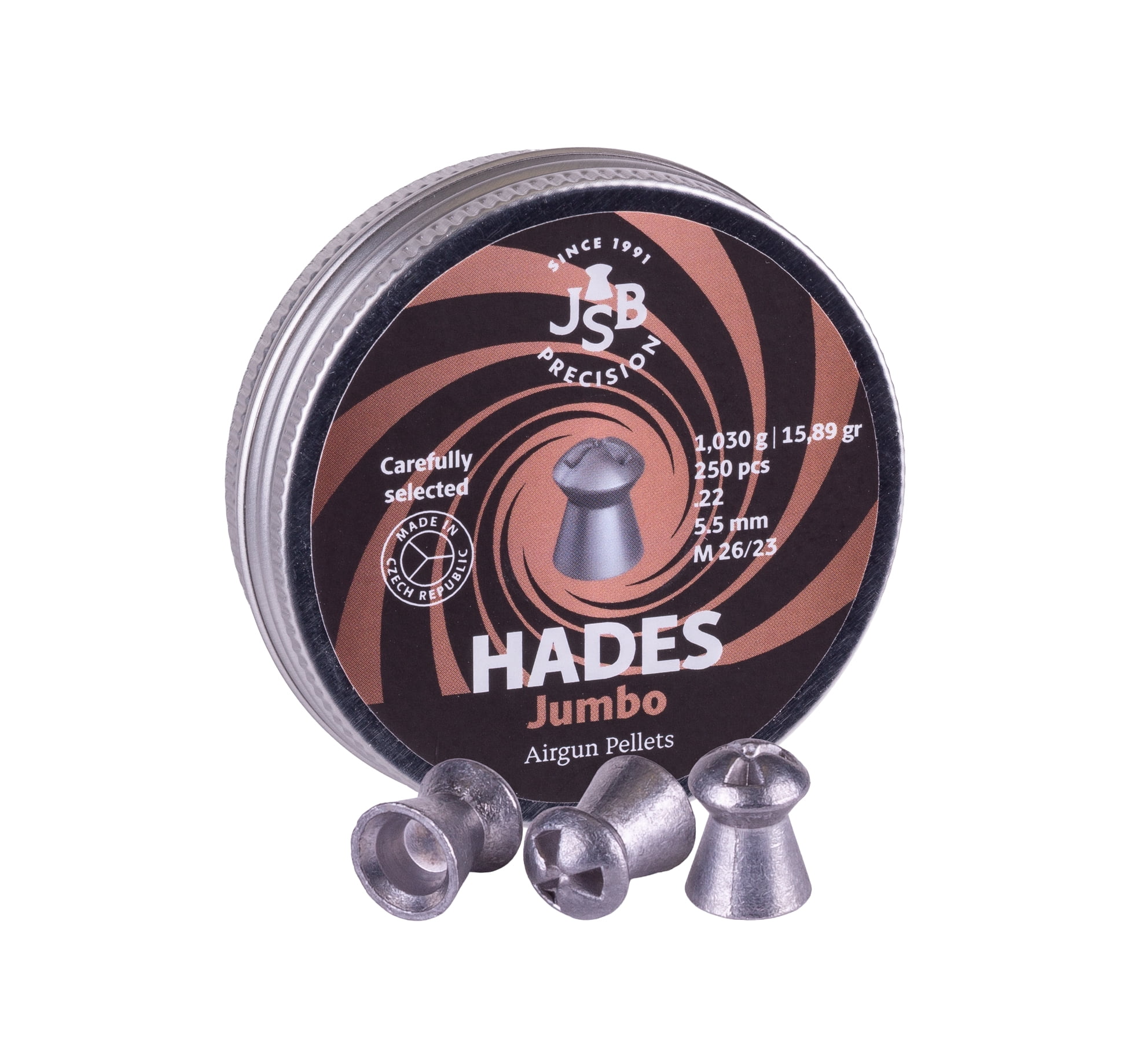 JSB Match Diabolo Hades Air Gun Pellets - .22 Caliber, 15.89 Grain, Hollowpoint, 250 Count