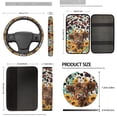 thumbnail image 5 of Uorisanigo Highland Cow Sunflower 18 Packs Front & Rear Seat Covers Full Set+Safety Seat Belt Pads+Car Steering Wheel Covers+Armrest Protector+Headrest+Shift Knob Cover+Handbrake+Coasters+Keychain, 5 of 7