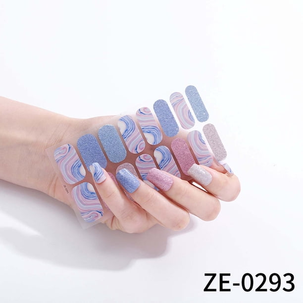 Pegatinas de gel para uñas, pegatinas para decoración de uñas, esmalte de uñas con purpurina, pegatinas autoadhesivas para uñas, pegatinas para uñas