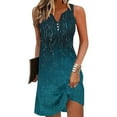 thumbnail image 2 of Alkepwun Maxi Dresses for Women Summer V Neck Loose Casual Sleeveless Boho A Line Mini Dress Ethnic Floral Print Beach Flowy Tank Sundress, 2 of 6