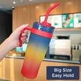 thumbnail image 3 of 3-Piece Plastic Tumblers with Lids & Straws, 40/20/7 oz Reusable Plastic Cups for Women, BPA-free, Leakproof, Yellow, 3 of 6